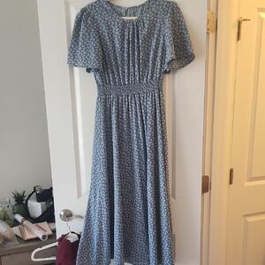 SHEIN Blue Patterned Dress